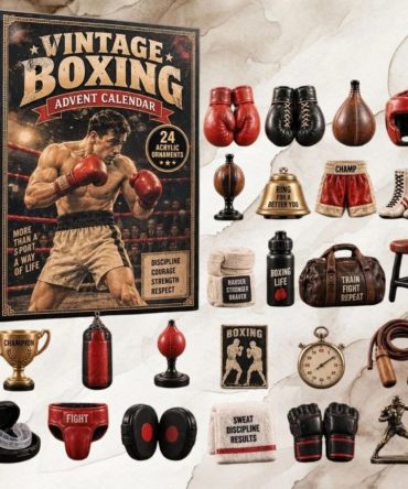 Vintage Boxing Advent Calendar 2026 24 Days Christmas Tree Ornaments Gifts For Boxing Lovers