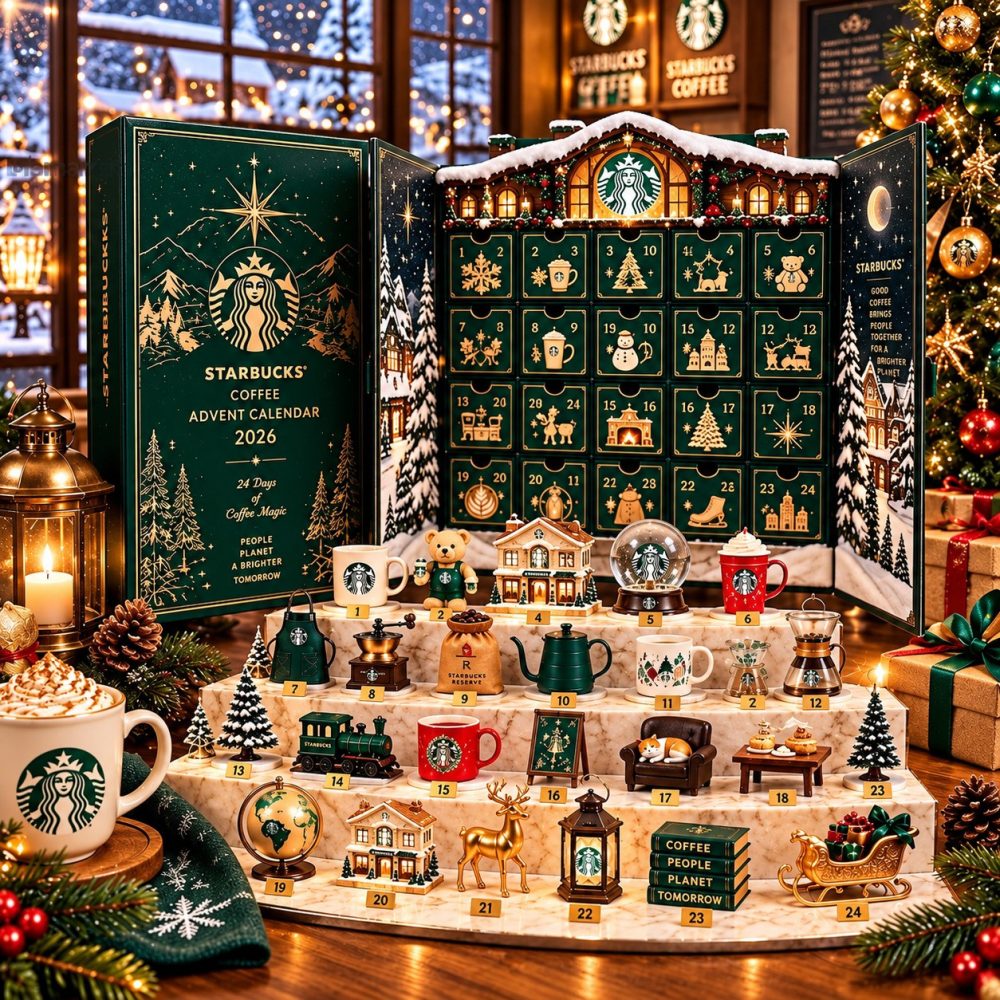 Discover 2026 Best Starbucks Coffee Advent Calendar 24 Day Christmas Countdown Gift For Mom, 3D Acrylic Collectibles