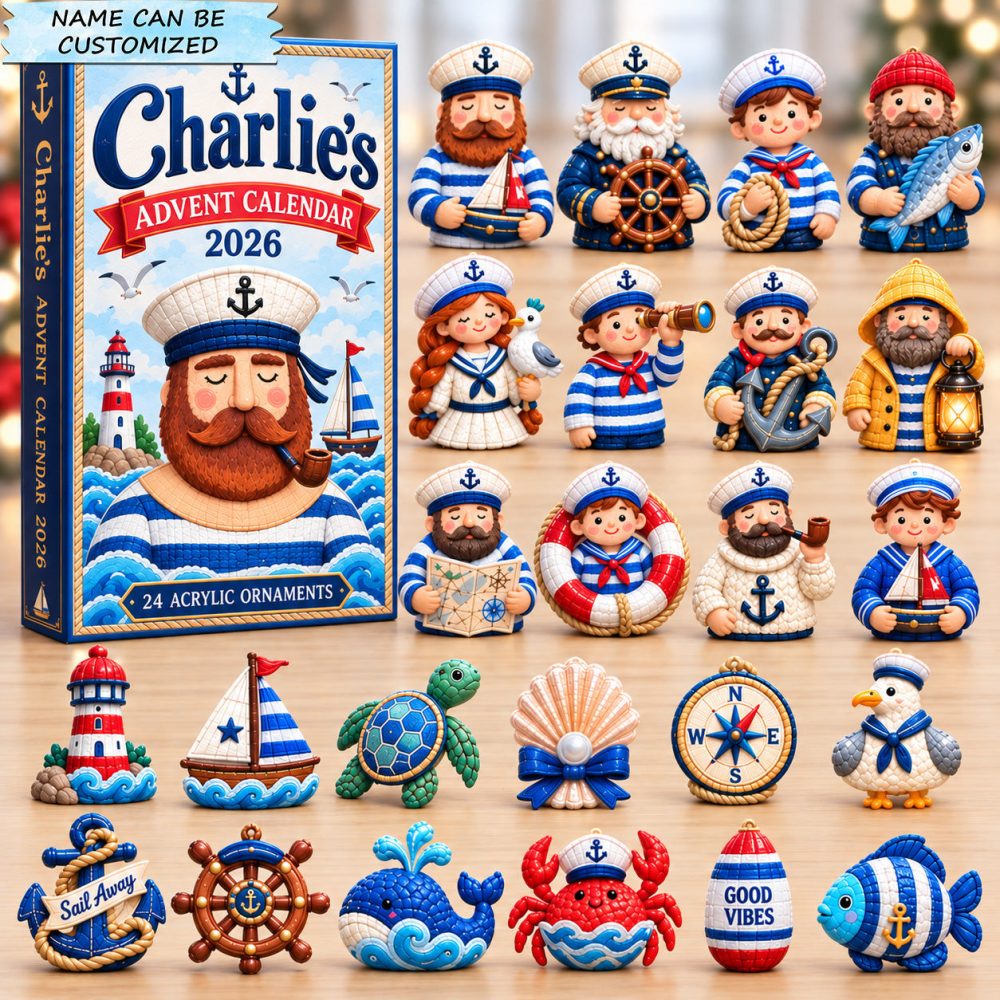 Customized Sailor Advent Calendar 2026 Christmas Countdown Gifts For Boys, 3D Acrylic Collectibles