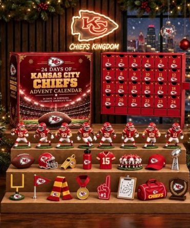 Kansas City Chiefs Advent Calendar 2026 24 Days Football Mini Christmas Ornament Kc Chiefs Merch