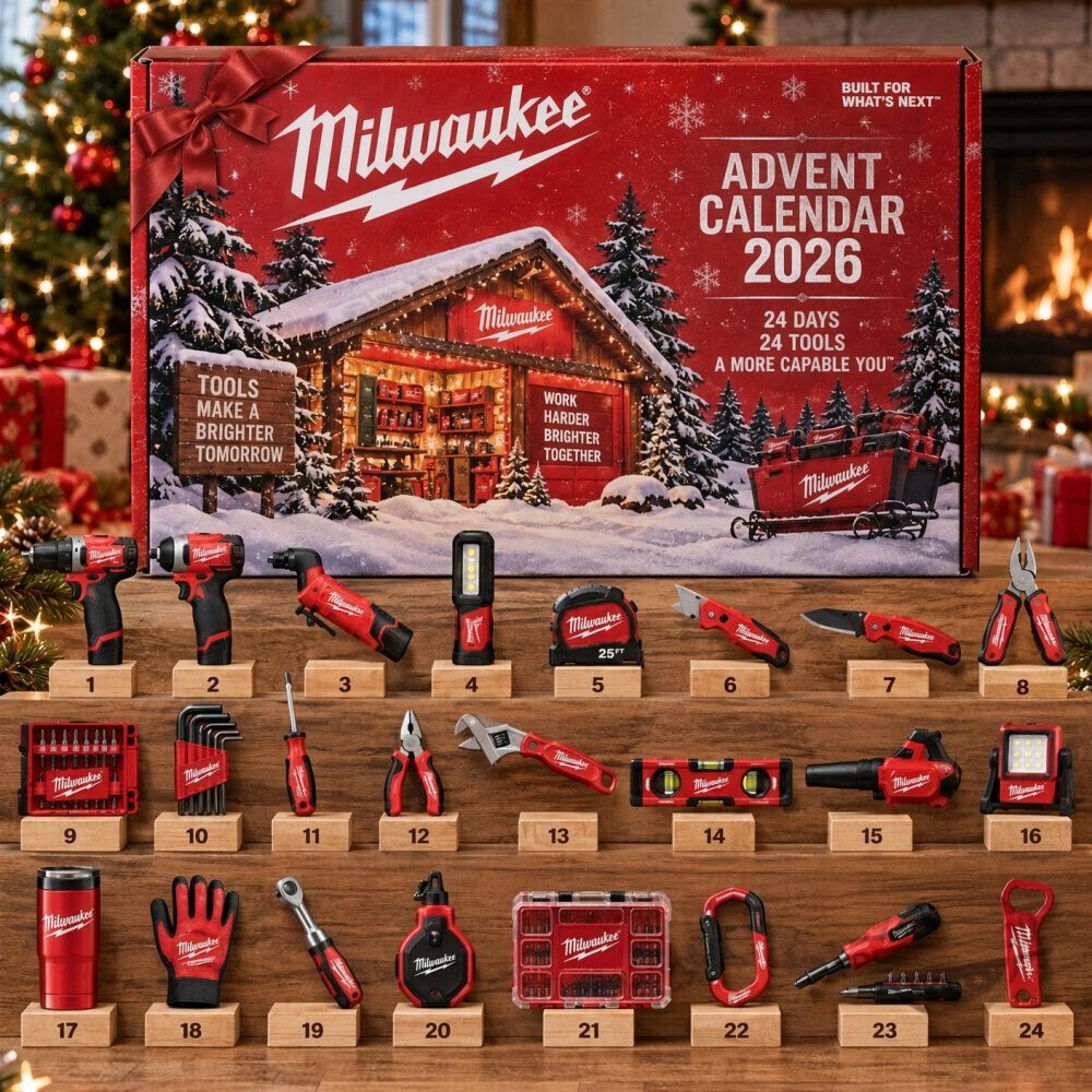 Milwaukee Advent Calendar 2026 24 Days Tools Milwaukee Xmas Advent Calendar, 3D Acrylic Collectibles
