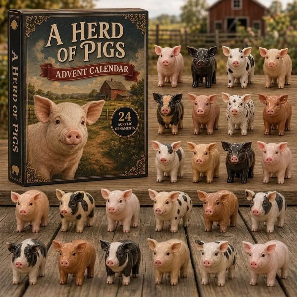 A Herd Of Pigs Pig Animal Advent Calendar Christmas Tree Ornaments Gift For Pig Lovers