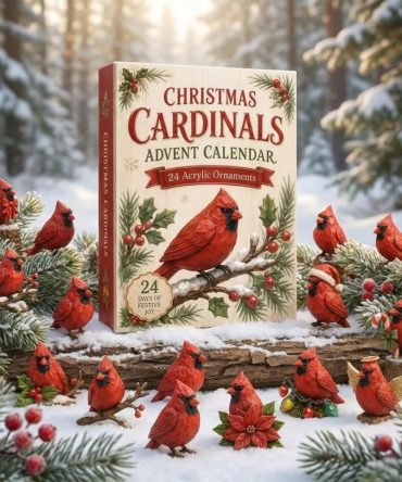 Christmas Cardinals 2026 Advent Calendar Xmas Tree Ornaments Gift For Cardinals Lovers