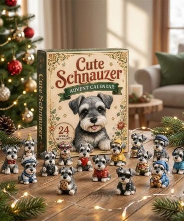 Cute Schnauzer Advent Calendar Christmas Tree Ornaments Gift For Schnauzer Lovers