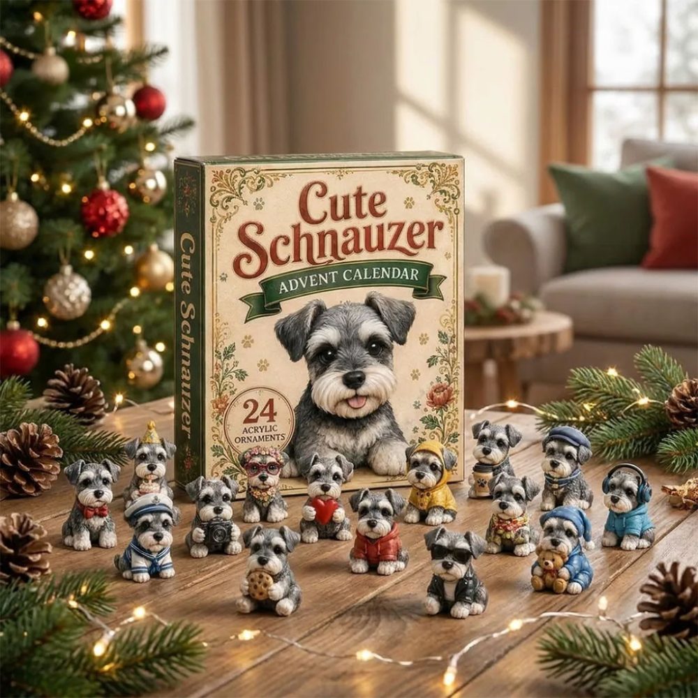 Cute Schnauzer Advent Calendar Christmas Tree Ornaments Gift For Schnauzer Lovers