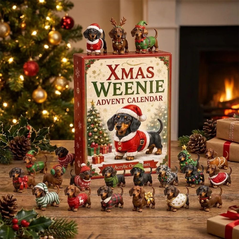 Dachshund Christmas Advent Calendar Xmas Weenie Christmas Tree Ornaments Gift For Dog Lovers