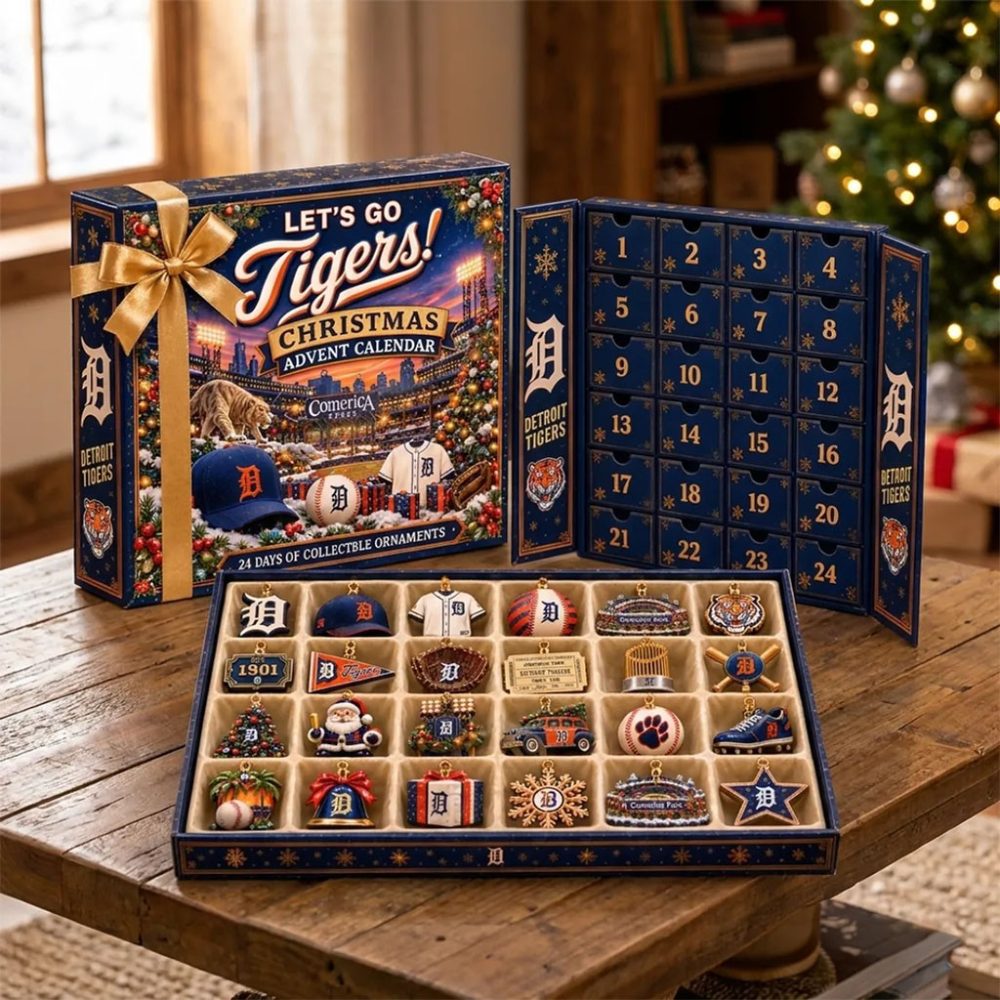 Detroit Tigers 2026 Christmas Advent Calendar Christmas Tree Ornaments Detroit Tigers Merch
