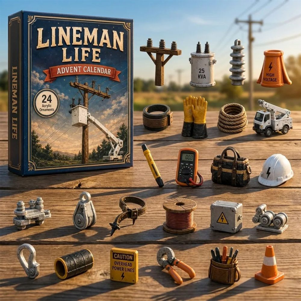 Lineman Life Advent Calendar Christmas Tree Ornaments Best Gift For Linemans