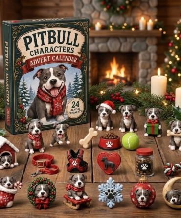 Pitbull Dog Characters Christmas Advent Calendar Christmas Tree Ornaments Pitbull Lover Gifts