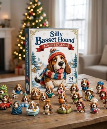 Silly Basset Hound Advent Calendar Christmas Tree Ornaments Gift For Basset Dog Lovers