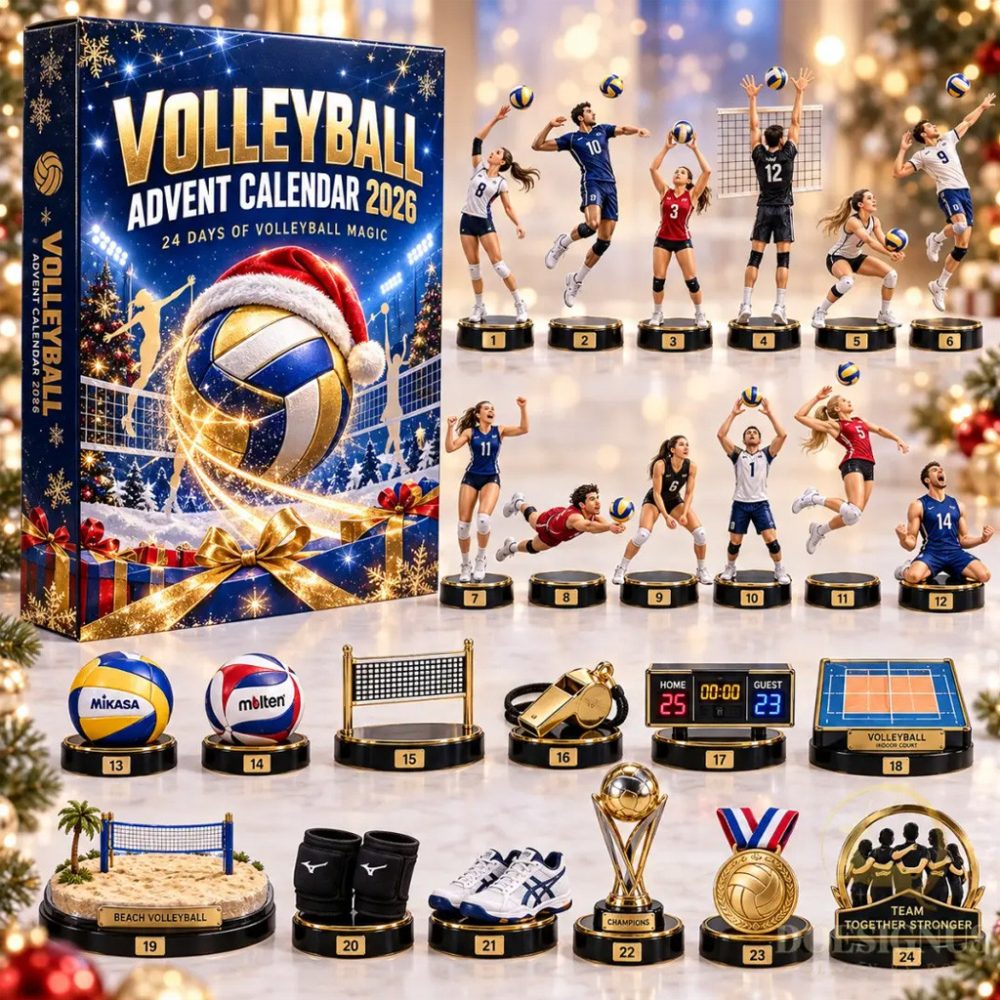 Volleyball Advent Calendar 2026 24 Days Of Volleyball Magic Christmas Tree Ornaments Xmas Gifts