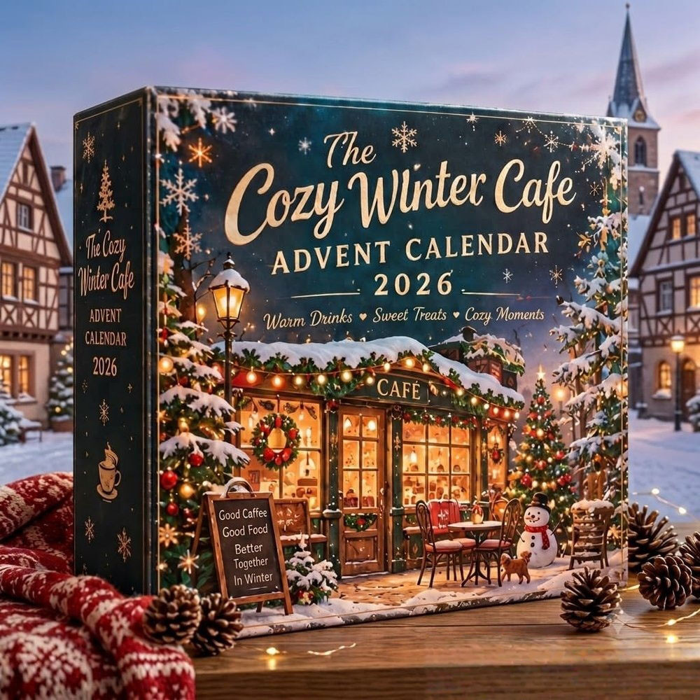 The Cozy Winter Cafe Advent Calendar 2026 24 Day Countdown Xmas Gift For Coffee Lovers, 3D Acrylic Collectibles