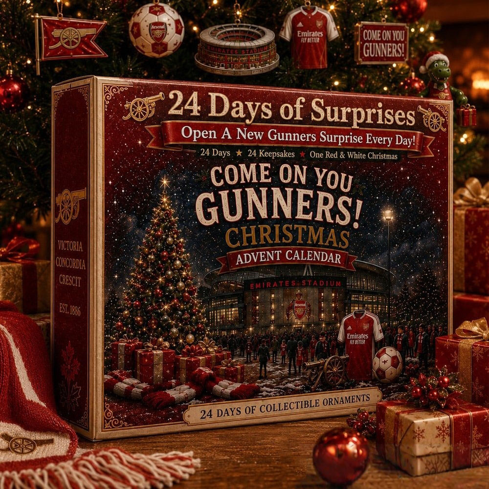 Arsenal Come On You Gunners Christmas Advent Calendar 2026 24 Days Countdown Xmas Gift For Soccer Fans, 3D Acrylic Collectibles