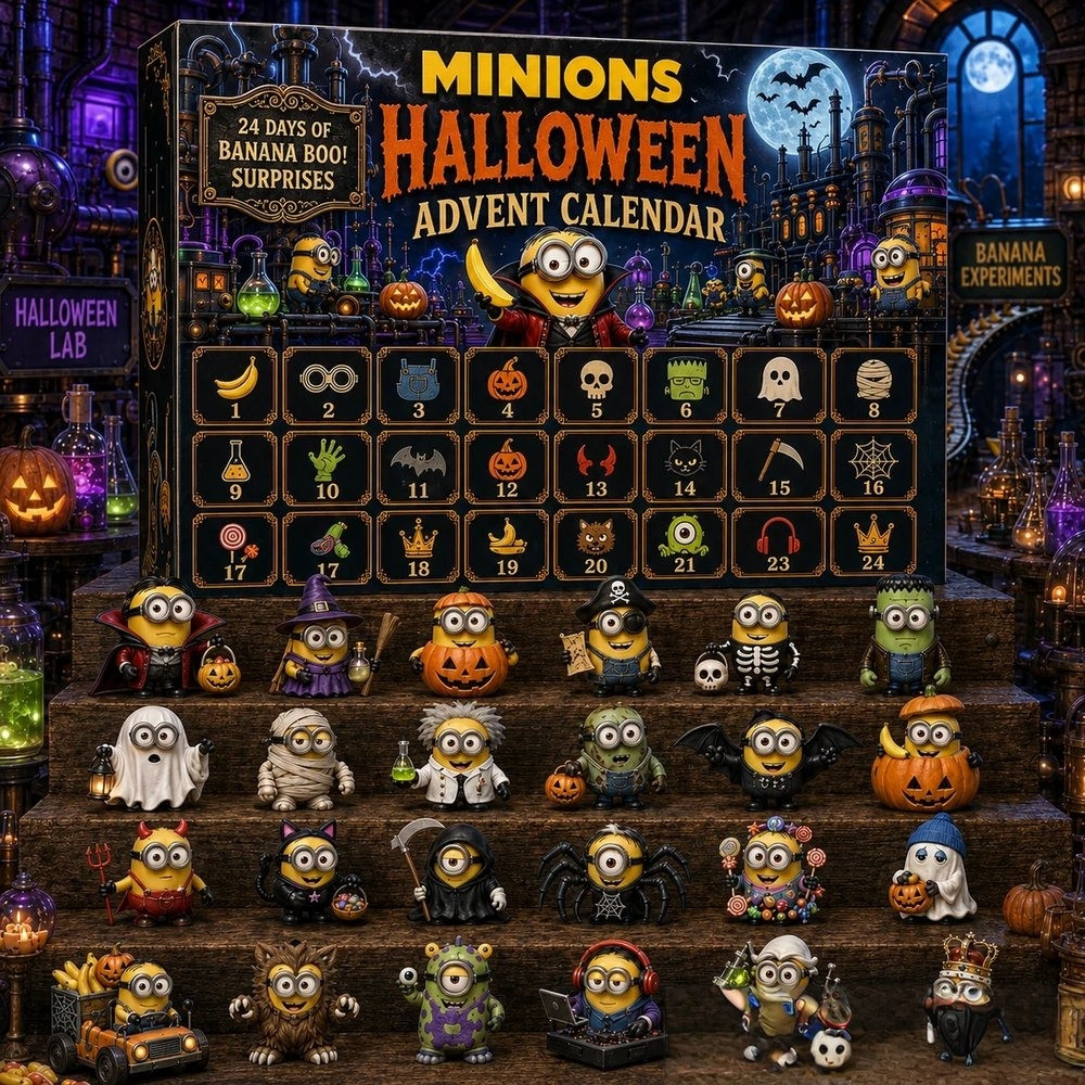 Minions Halloween Advent Calendar 2026 24 Day Halloween Countdown Gift For Bestie, 3D Acrylic Collectibles