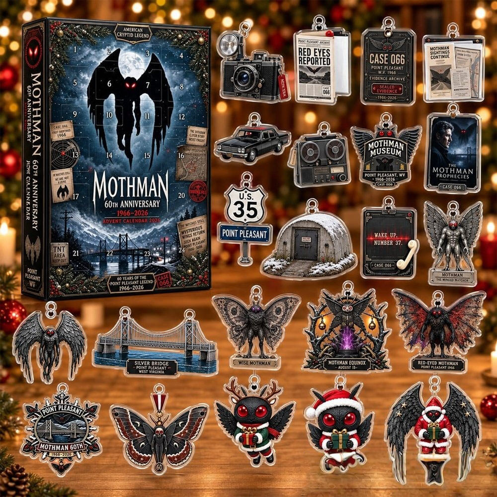 Mothman 60Th Anniversary Advent Calendar 2026 24 Day Xmas Countdown Gift For Christmas, 3D Acrylic Collectibles