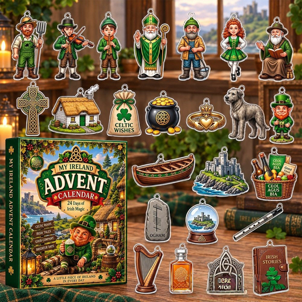 My Ireland Advent Calendar 2026 24 Day Xmas Countdown Gift For Christmas, 3D Acrylic Collectibles