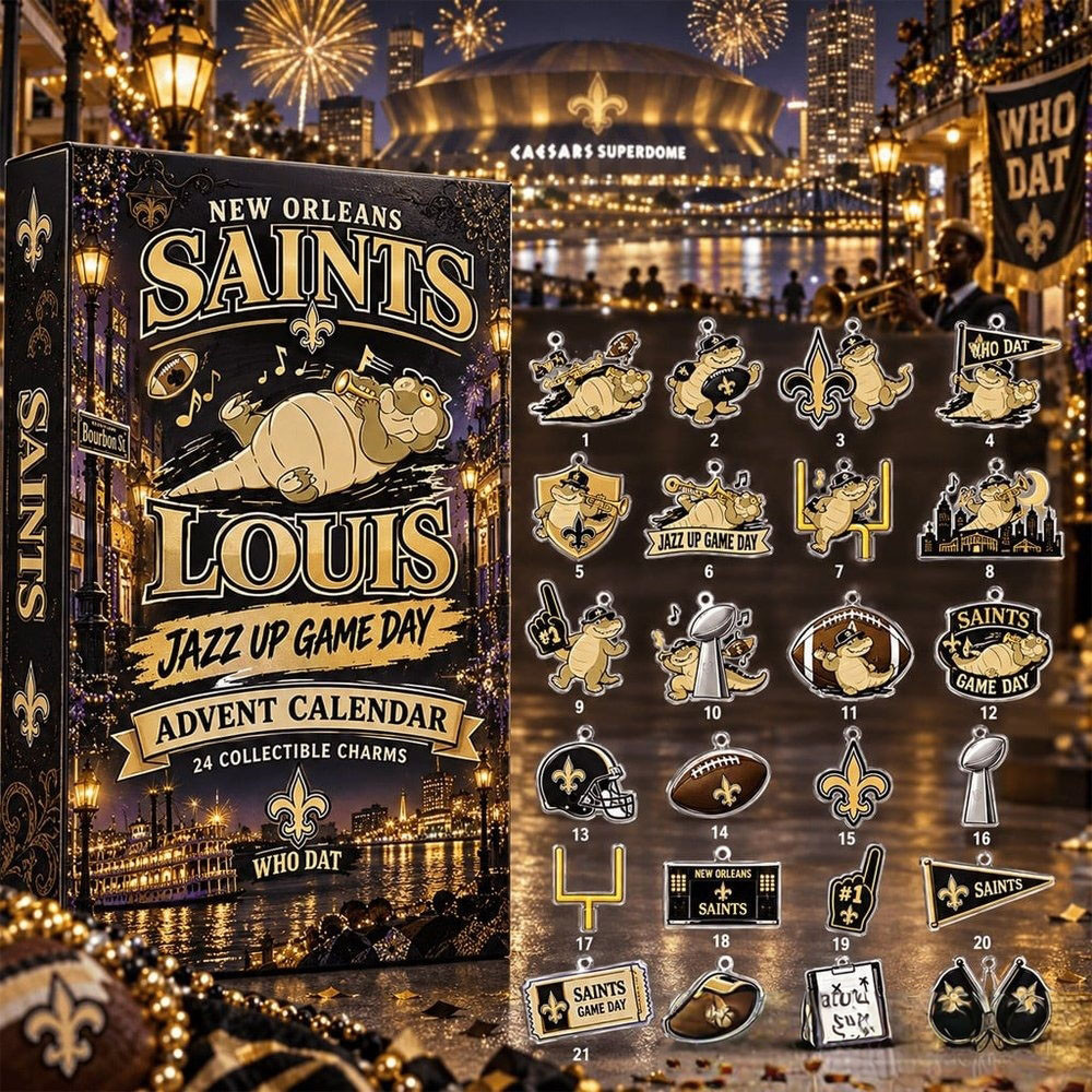 New Orleans Saints X Louis Jazz Up Game Day Advent Calendar 2026 24 Day Christmas Countdown Xmas Gift, 3D Acrylic Collectibles