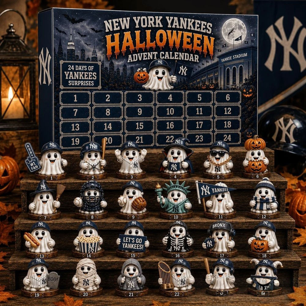 New York Yankees Halloween Advent Calendar 2026 24 Day Countdown Halloween Decor Gift, 3D Acrylic Collectibles