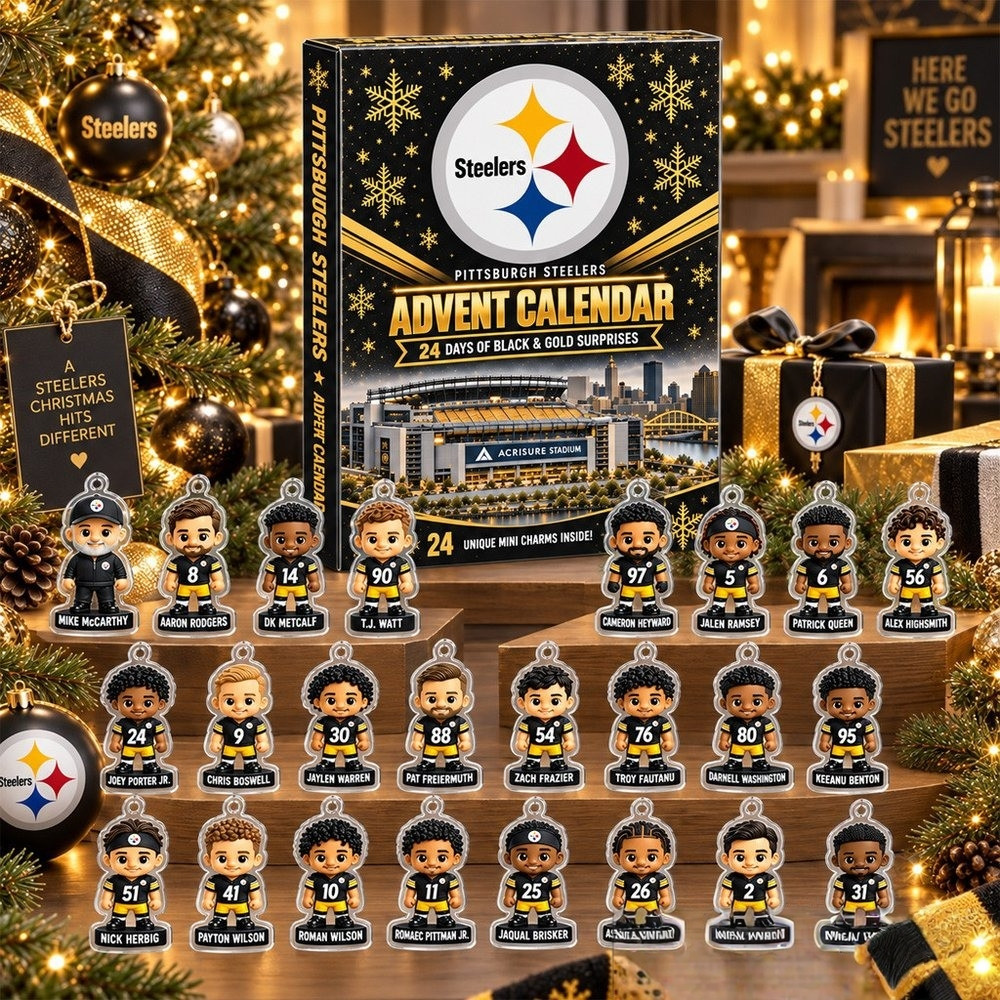 Pittsburgh Steelers Christmas Advent Calendar 2026 24 Day Xmas Countdown Gift For Fans, 3D Acrylic Collectibles