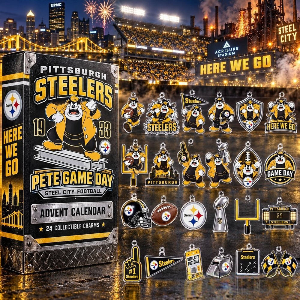 Pittsburgh Steelers X Pete Game Day Advent Calendar 2026 24 Day Xmas Countdown Gift For Steelers Fans, 3D Acrylic Collectibles