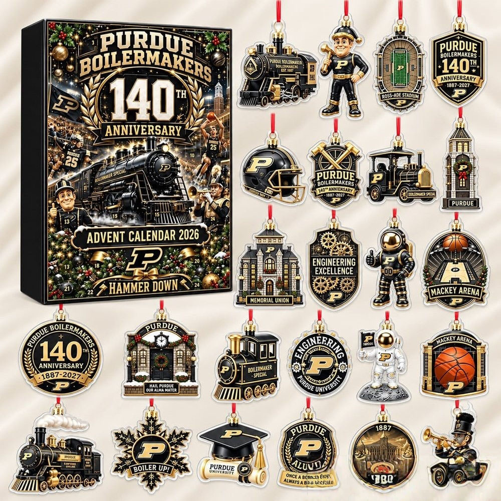 Purdue Boilermakers 140Th Anniversary Advent Calendar 2026 24 Day Countdown Xmas Gift, 3D Acrylic Collectibles