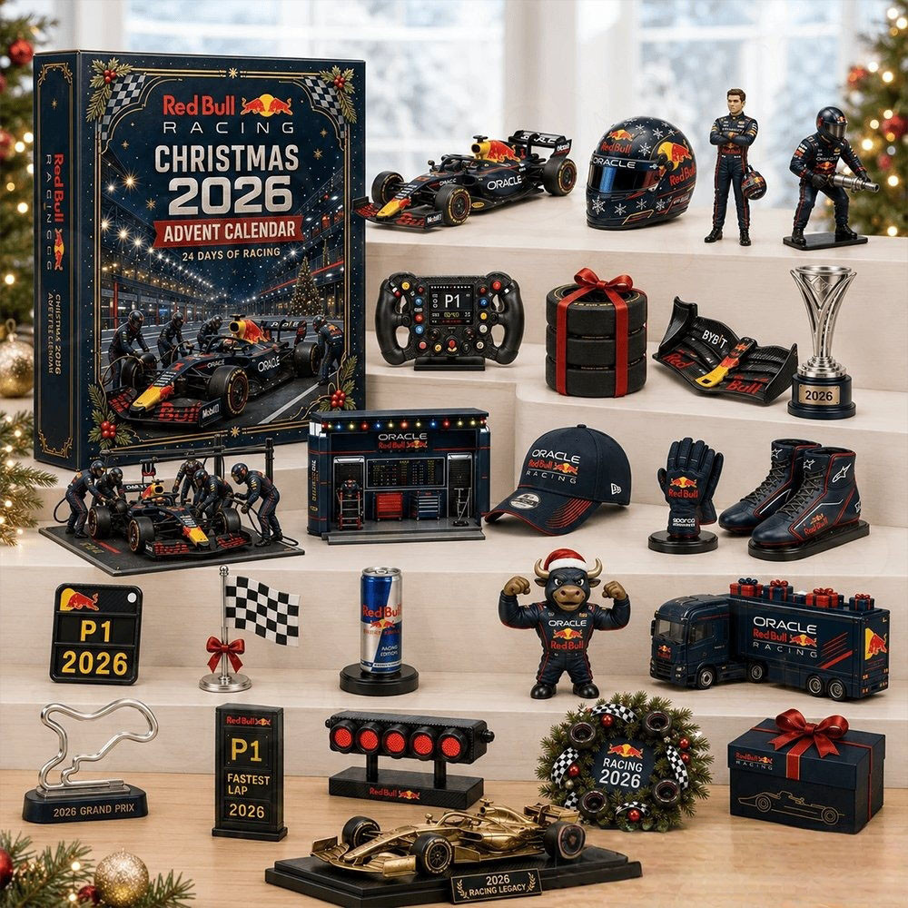 Red Bull Racing Christmas Advent Calendar 2026 Christmas Countdown Xmas Gift For Firefighter, 3D Acrylic Collectibles