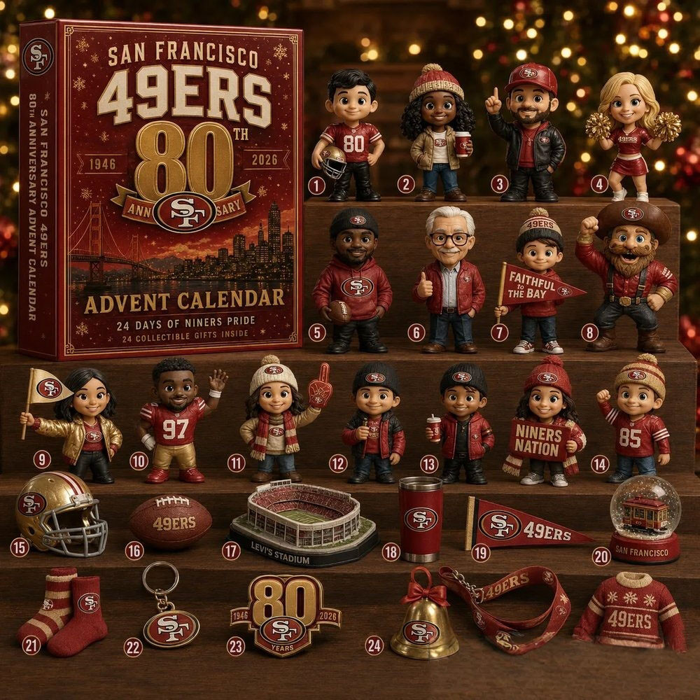 San Francisco 49Ers 80Th Anniversary Advent Calendar 2026 Xmas Countdown Gift Football Lovers, 3D Acrylic Collectibles