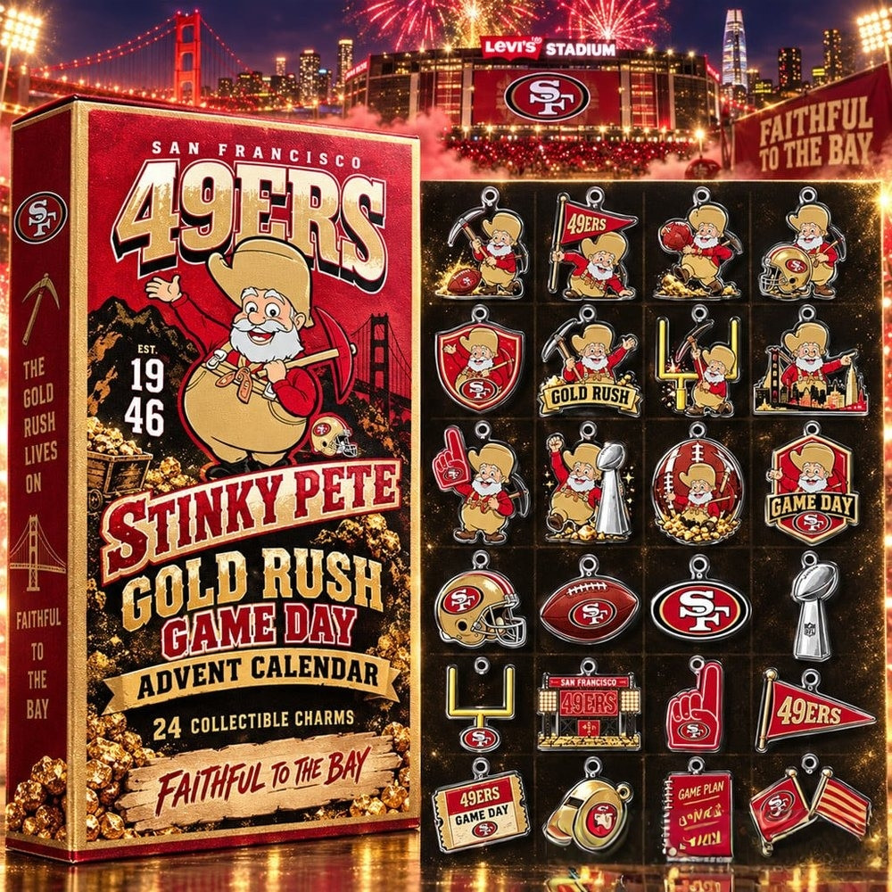 San Francisco 49Ers X Stinky Pete Gold Rush Game Day Advent Calendar 2026 Xmas Countdown Gift Football Fan, 3D Acrylic Collectibles