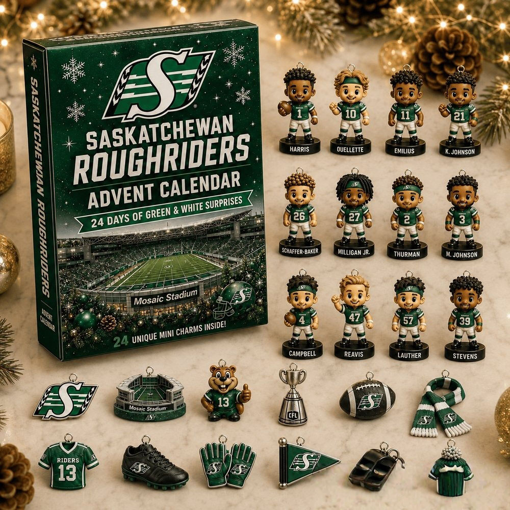 Saskatchewan Roughriders Advent Calendar 2026 Xmas Countdown Gift Football Fan, 3D Acrylic Collectibles