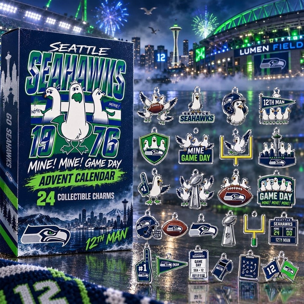 Seattle Seahawks X Finding Nemo Seagulls Game Day Advent Calendar 2026 Xmas Countdown Gift, 3D Acrylic Collectibles