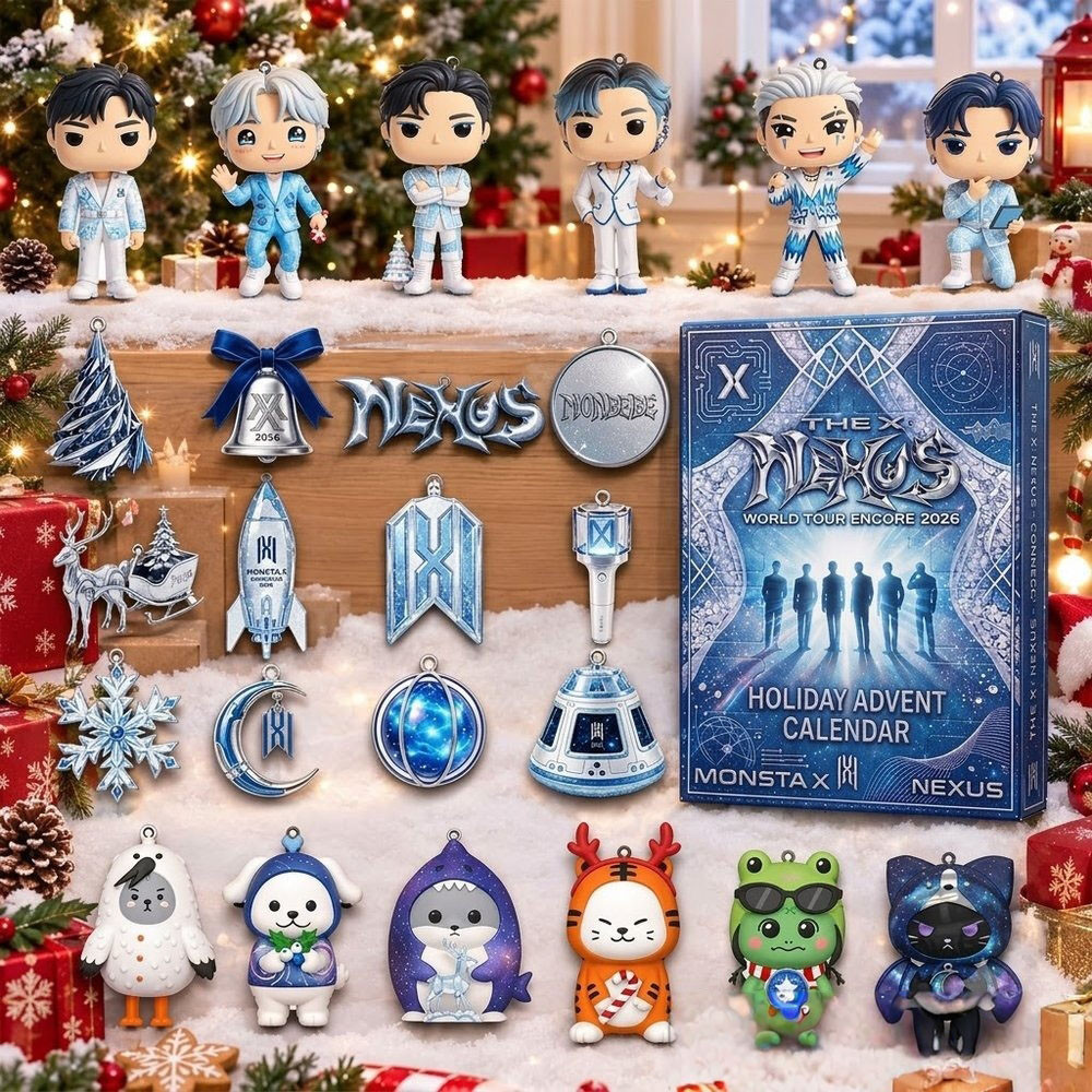 Monsta X The X Nexus World Tour Encore Advent Calendar 2026 24 Day Xmas Countdown Gift, 3D Acrylic Collectibles