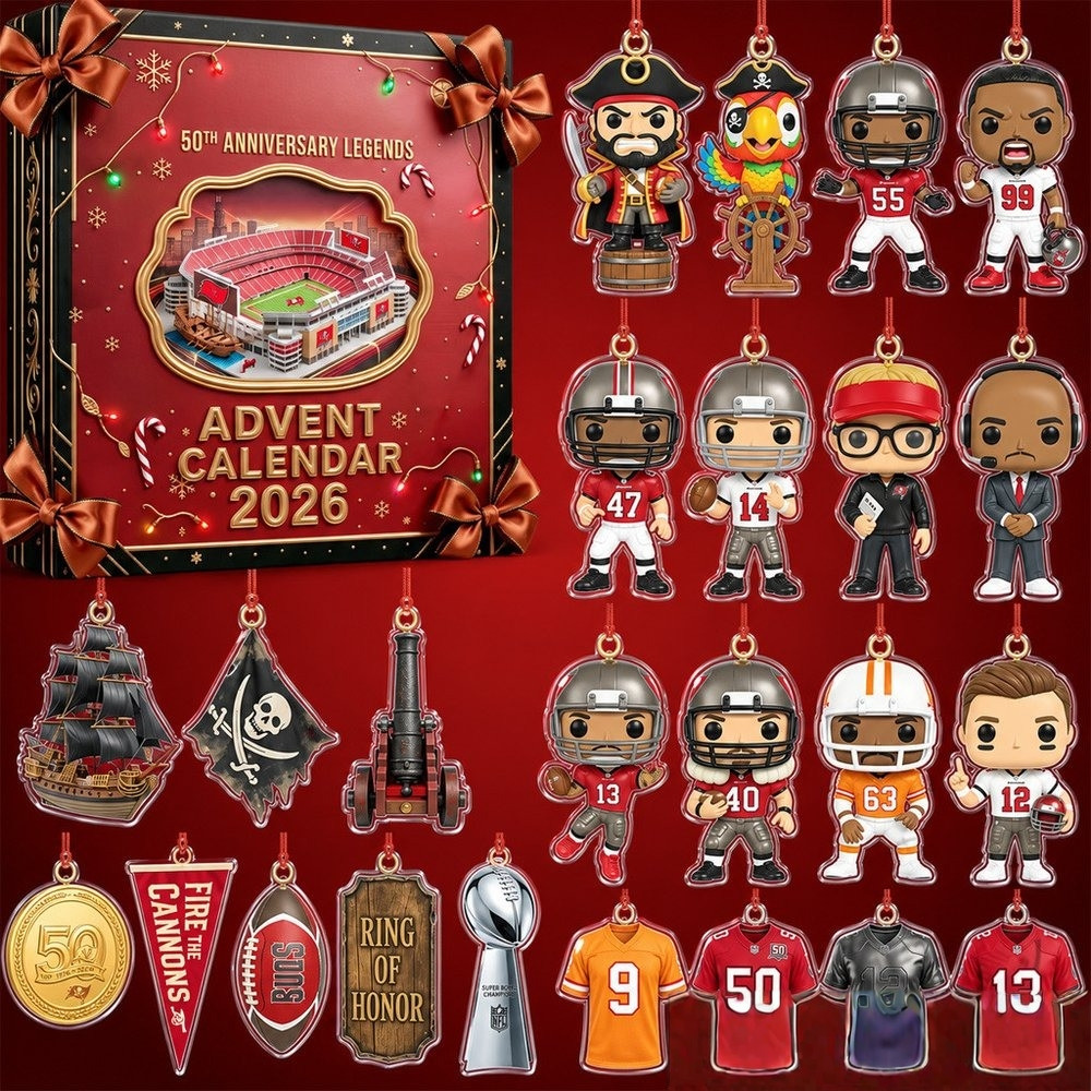 National Football League Legend 50Th Anniversary Advent Calendar 2026 24 Day Xmas Countdown Gift, 3D Acrylic Collectibles