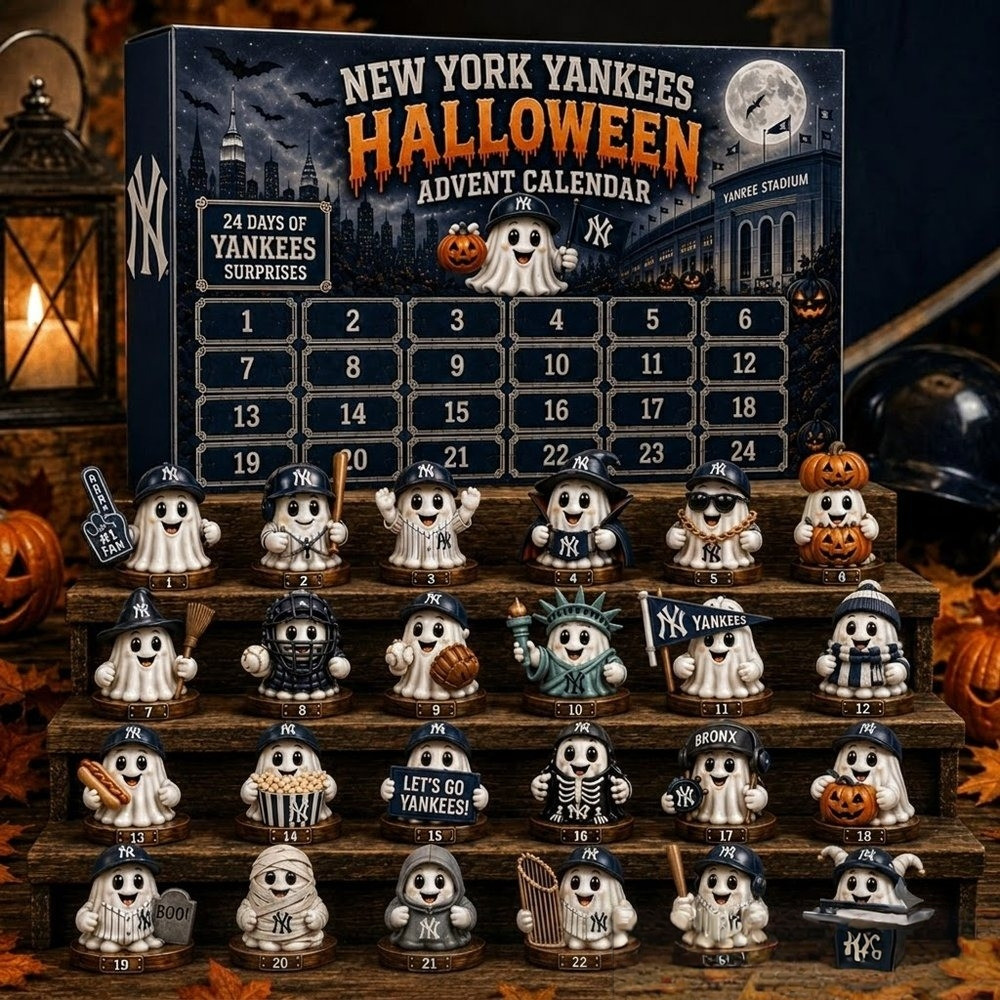 New York Yankees Baseball Advent Calendar 2026 24 Day Countdown Halloween Decor Gift Baseball Fan, 3D Acrylic Collectibles