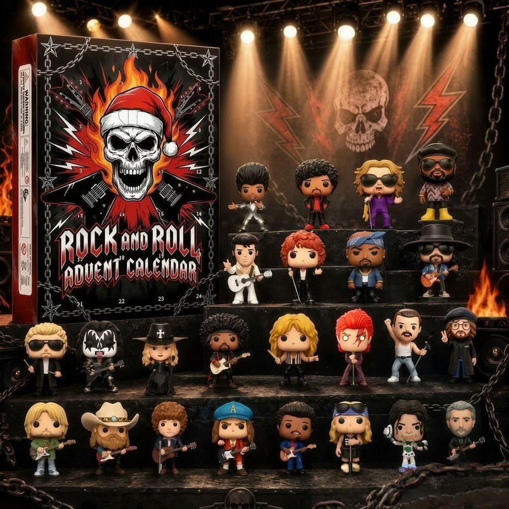 Rock And Roll Advent Calendar 2026 Christmas Countdown Xmas Gift For Music Fan, 3D Acrylic Collectibles