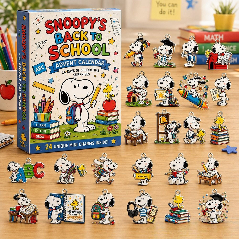 Snoopy X Back To School 2026 Advent Calendar Christmas Countdown Xmas Gift For Snoopy Lovers, 3D Acrylic Collectibles