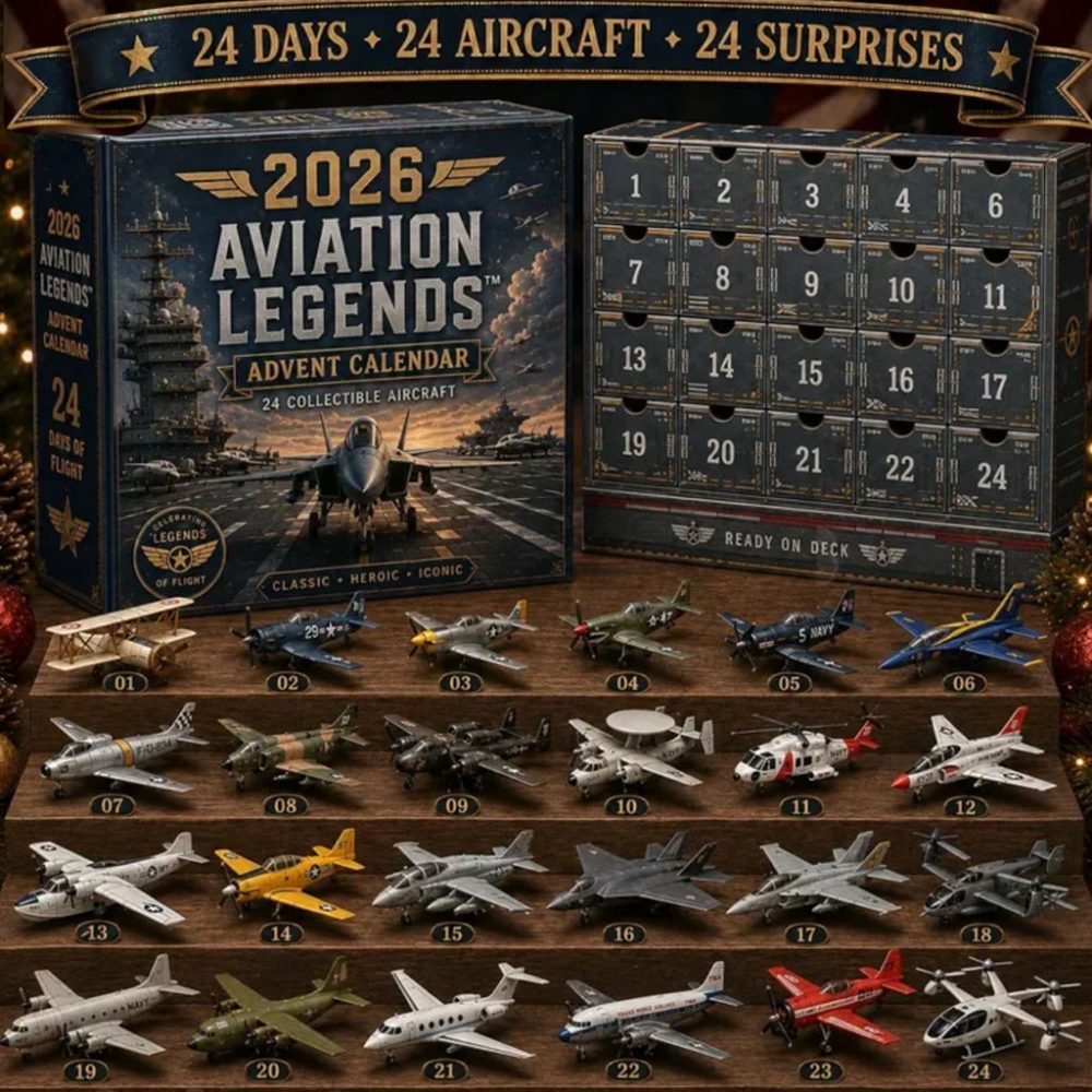 Aviation Legends 2026 Advent Calendar Aircraft Christmas Tree Ornaments Xmas Gift For Son