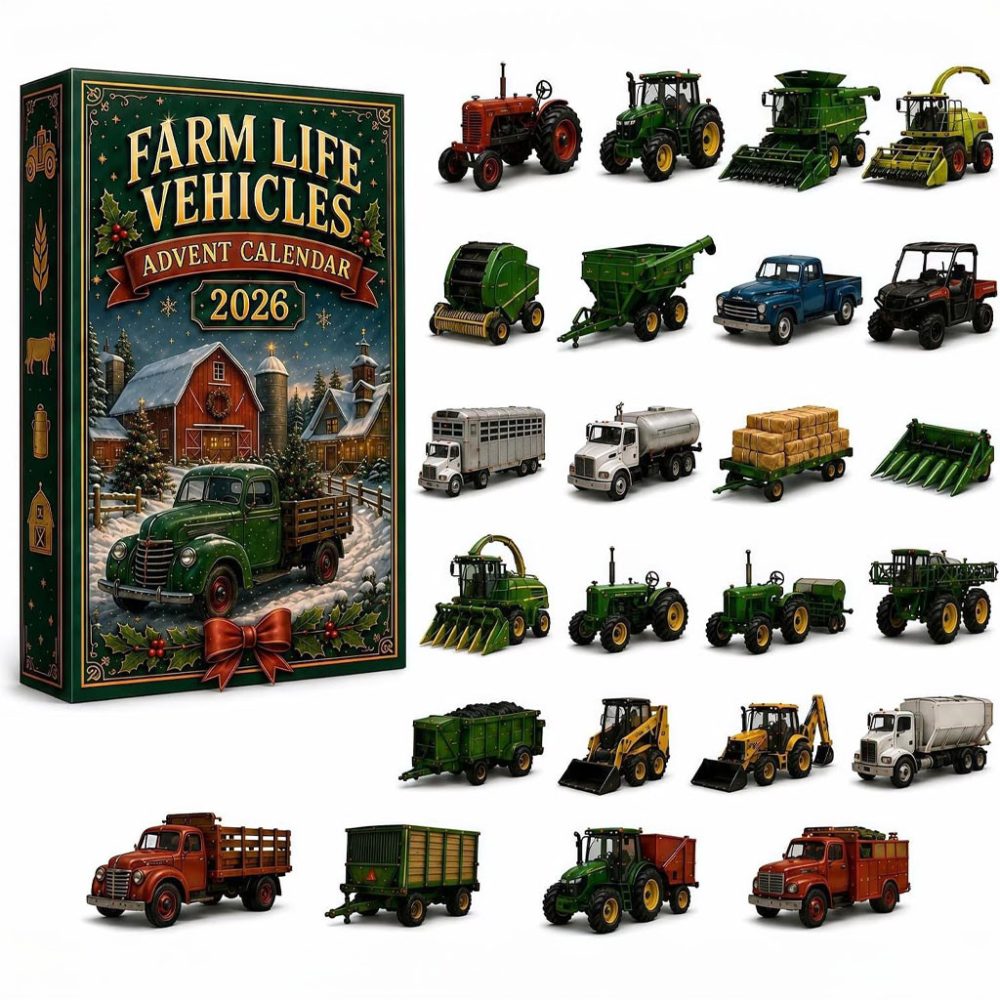 Farm Life Vehicles Advent Calendar 2026 Christmas Ornaments Xmas Gift For Farmers