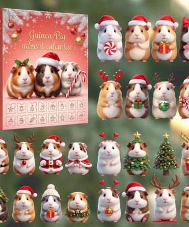Guinea Pig Christmas Advent Calendar 2026 Xmas Tree Ornaments Cute Gift For Guinea Pig Lovers