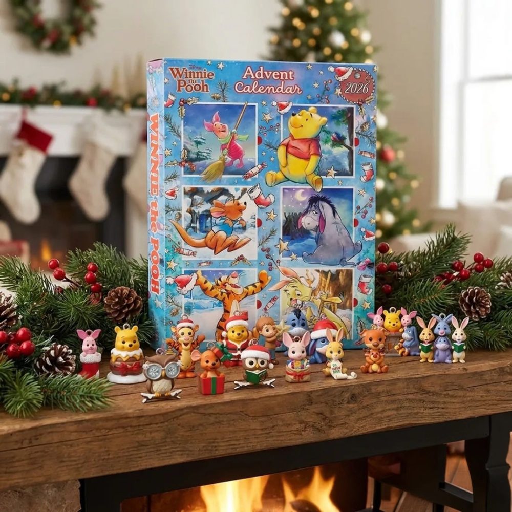 Winnie Pooh The 2026 Advent Calendar Cute Cartoon Christmas Ornaments Xmas Gift For Daughters