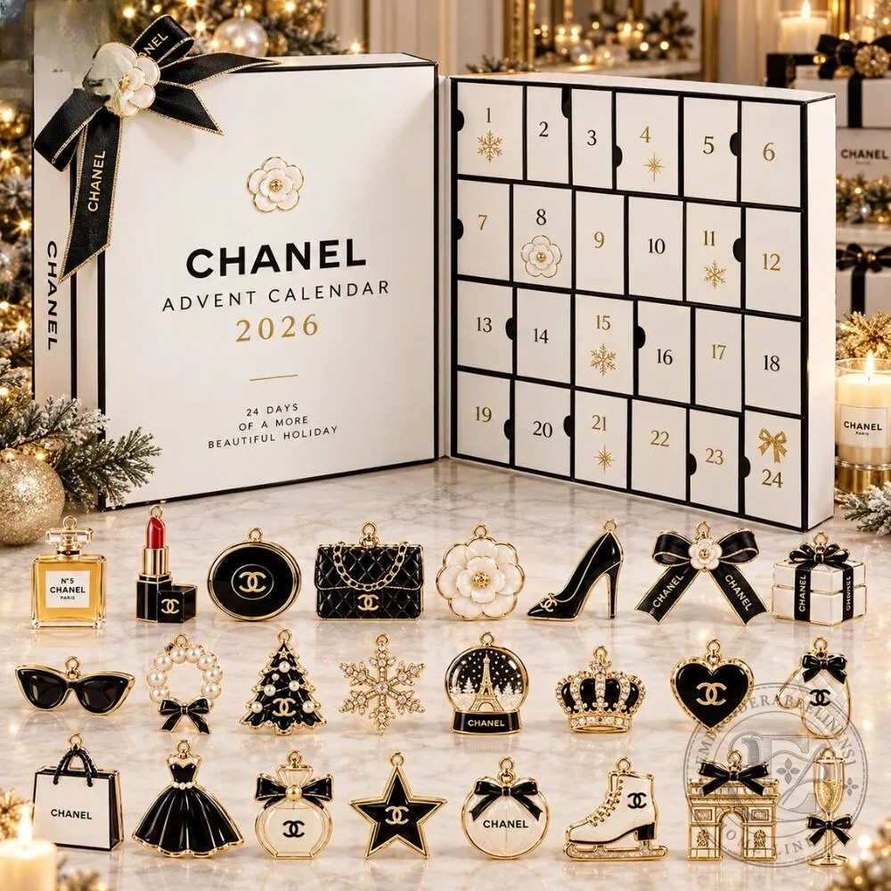Chanel Christmas Advent Calendar 2026 24 Days Christmas Countdown Blind Box Gift For Women, 3D Acrylic Collectibles
