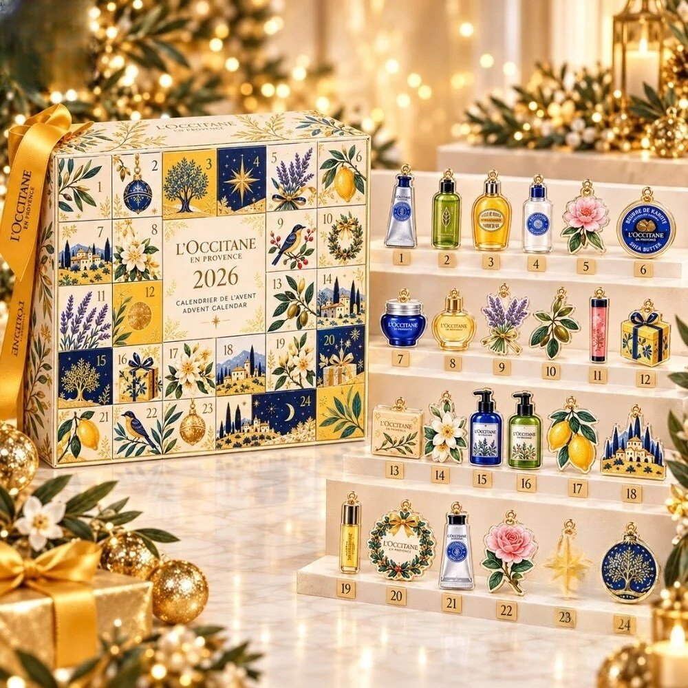L'Occitane En Provence Advent Calendar 24 Days Christmas Countdown Blind Box Gift For Her, 3D Acrylic Collectibles