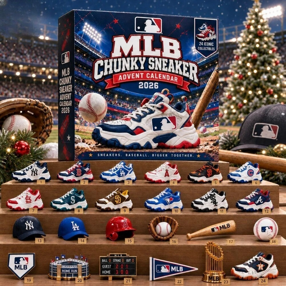 Mlb Chunky Sneaker Christmas Advent Calendar 24 Day Ornaments Christmas Countdown Gift Idea, 3D Acrylic Collectibles
