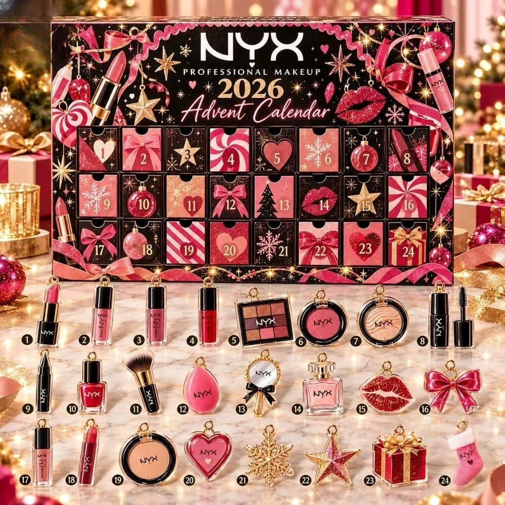 Nyx Professional Makeup Advent Calendar 2026 24 Days Christmas Countdown Blind Box Her Gift, 3D Acrylic Collectibles