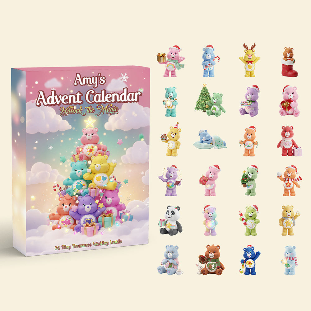 Personalized Care Bears Advent Calendar 2026 24 Day Christmas Countdown Xmas Gift, 3D Acrylic Collectibles