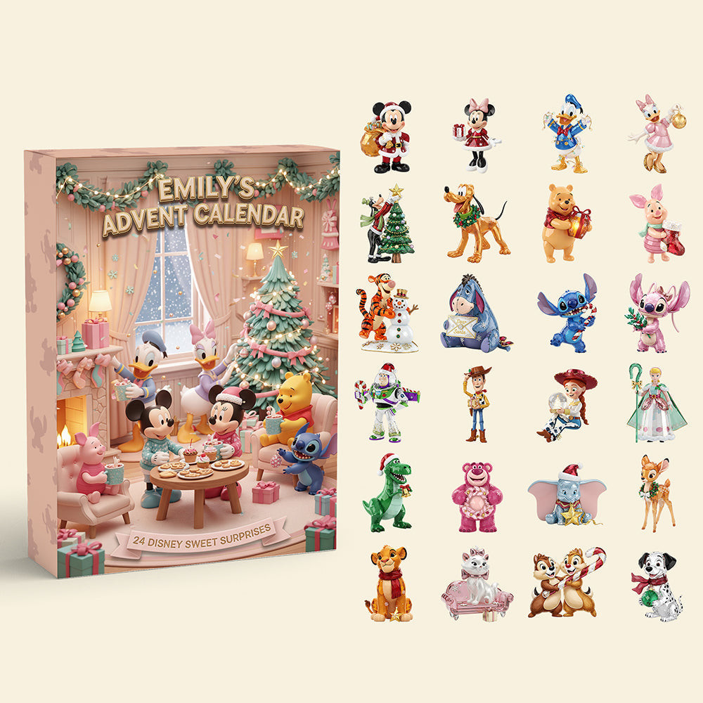 Personalized Disney Advent Calendar 24 Days Christmas Countdown Blind Box Daughter Gift, 3D Acrylic Collectibles