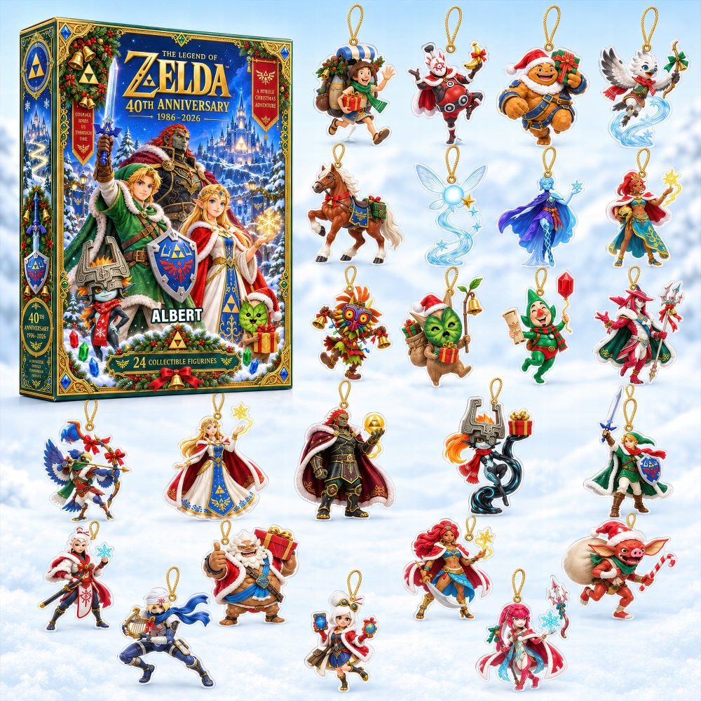 Personalized Zelda Christmas Advent Calendar 24 Day Christmas Countdown Holiday Gift, 3D Acrylic Collectibles