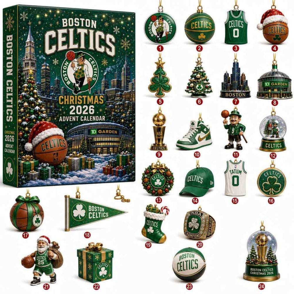 Boston Celtics Christmas 2026 Advent Calendar Holiday Basketball Fandom Collectible Gifts, 3D Acrylic Collectibles