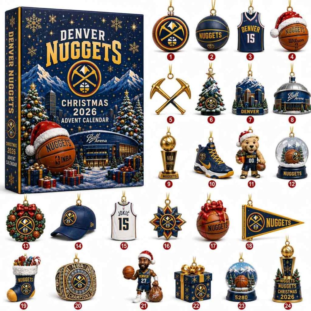 Denver Nuggets Christmas 2026 Advent Calendar Basketball Holiday Spirit Collectible Gift For Son, 3D Acrylic Collectibles