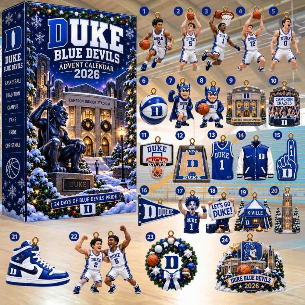 Duke Blue Devils Advent Calendar 2026 Basketball Fan Spirit Collectible Gift For Son, 3D Acrylic Collectibles