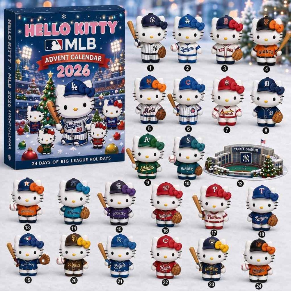 Hello Kitty Advent Calendar 2026 Baseball Fan Holiday Spirit Collectible Gift For Daughter, 3D Acrylic Collectibles